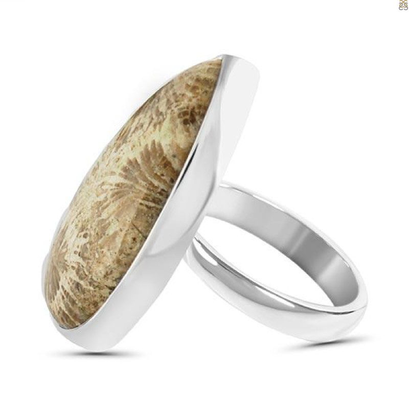 Fossilized Coral Adjustable Ring-ADJ-R FSC-2-26