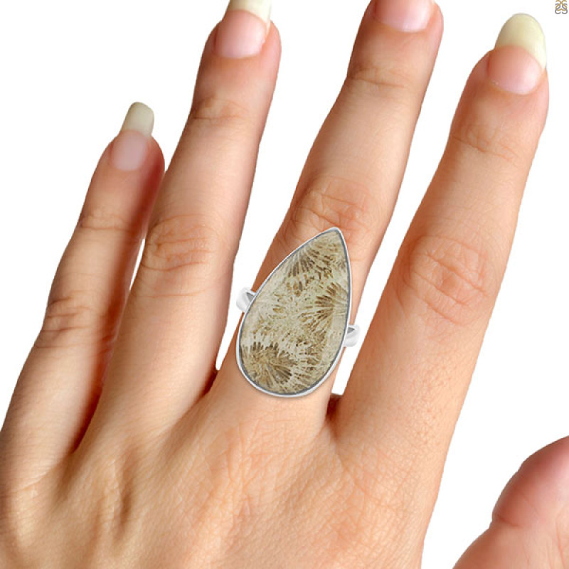 Fossilized Coral Adjustable Ring-ADJ-R