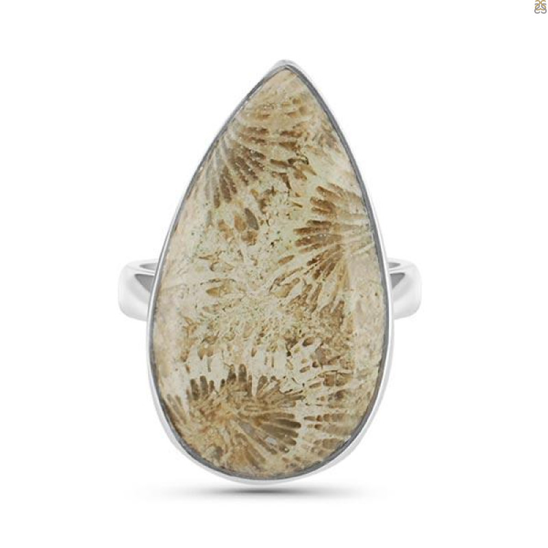 Fossilized Coral Adjustable Ring-ADJ-R FSC-2-26