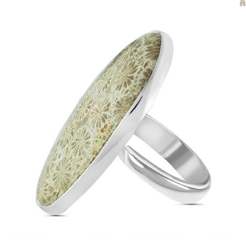 Fossilized Coral Adjustable Ring-ADJ-R FSC-2-33