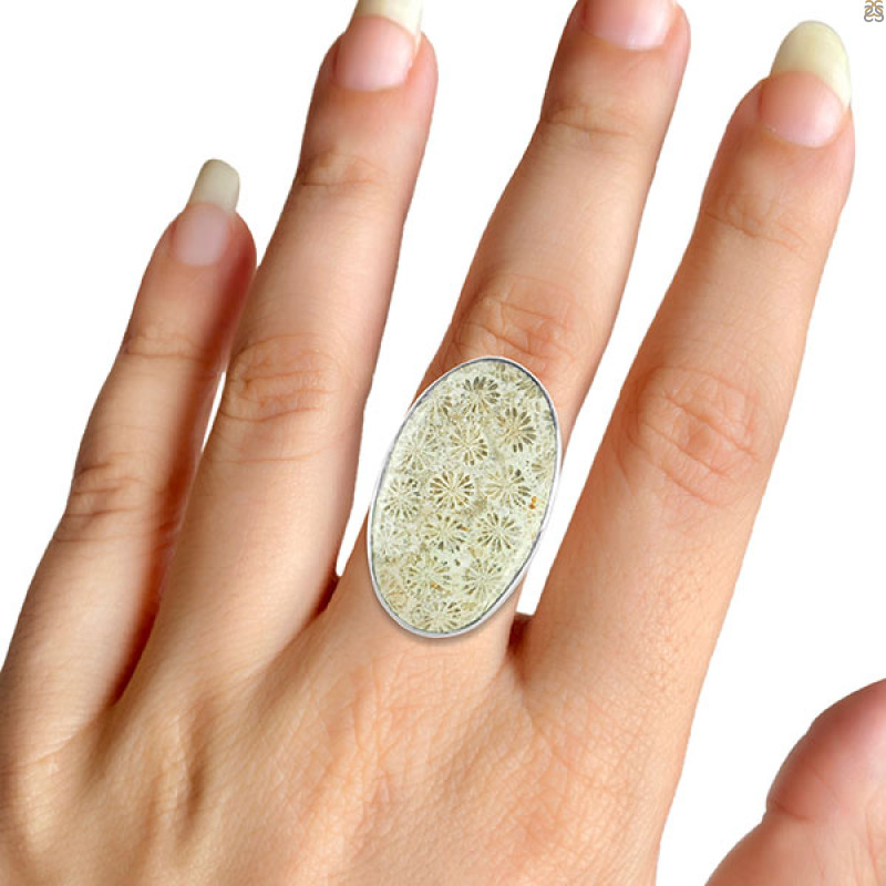 Fossilized Coral Adjustable Ring-ADJ-R
