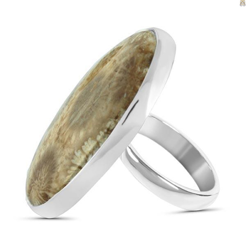 Fossilized Coral Adjustable Ring-ADJ-R FSC-2-34