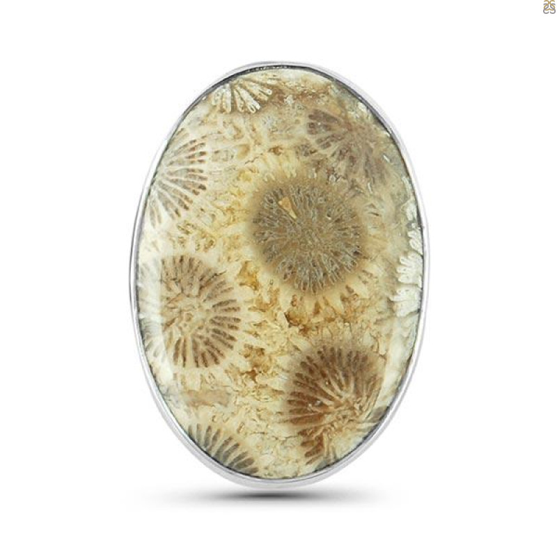 Fossilized Coral Adjustable Ring-ADJ-R FSC-2-34