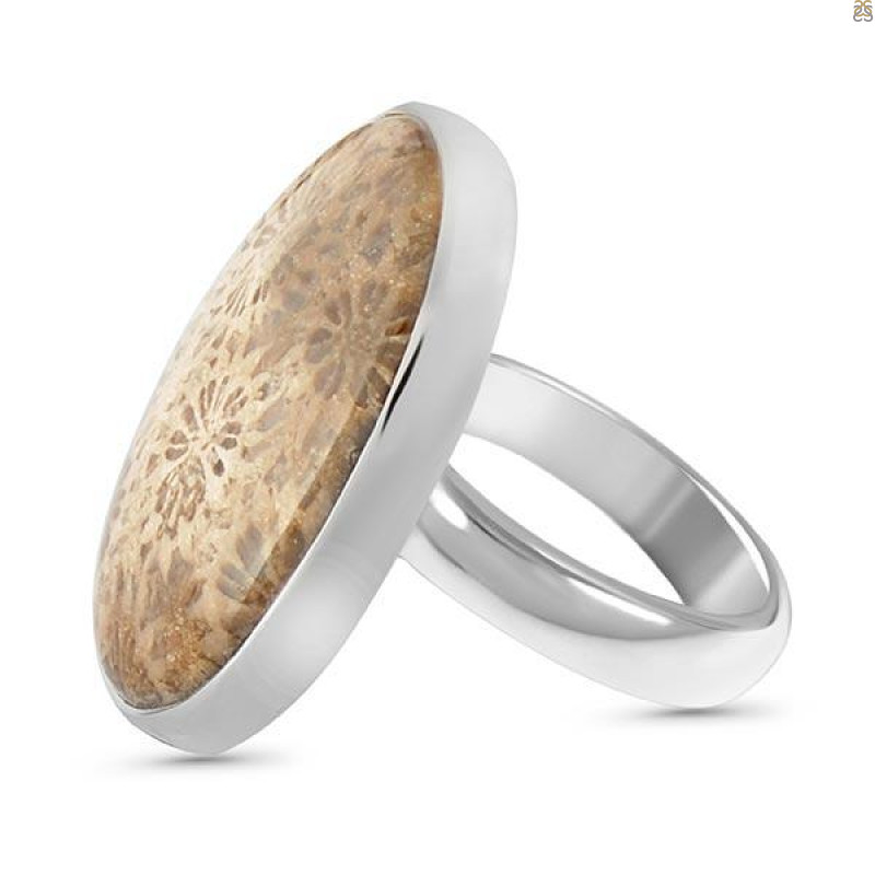 Fossilized Coral Adjustable Ring-ADJ-R FSC-2-4
