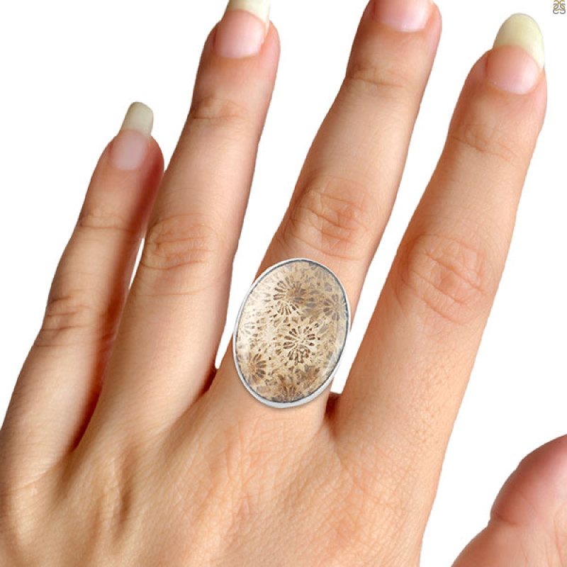 Fossilized Coral Adjustable Ring-ADJ-R
