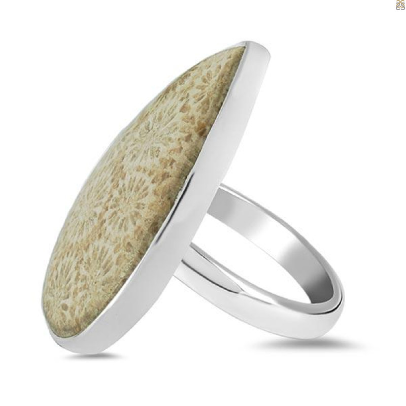 Fossilized Coral Adjustable Ring-ADJ-R FSC-2-42