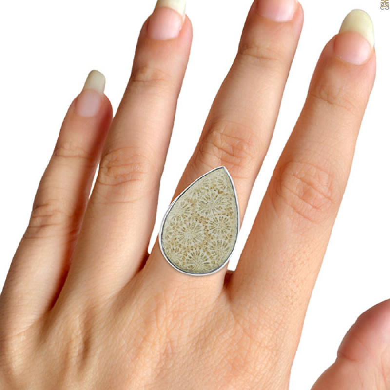 Fossilized Coral Adjustable Ring-ADJ-R