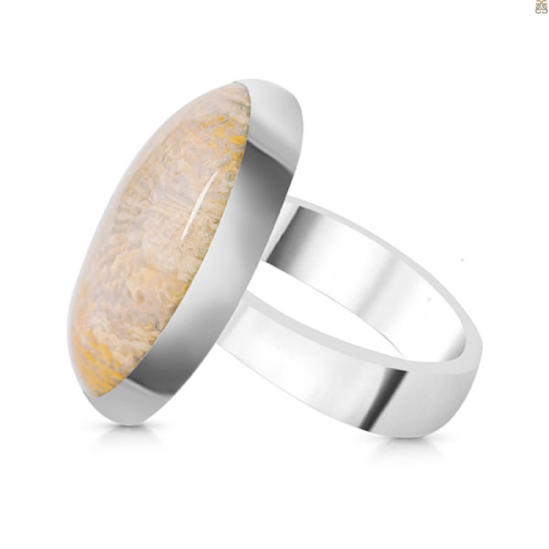 Fossilized Coral Adjustable Ring-ADJ-R FSC-2-56