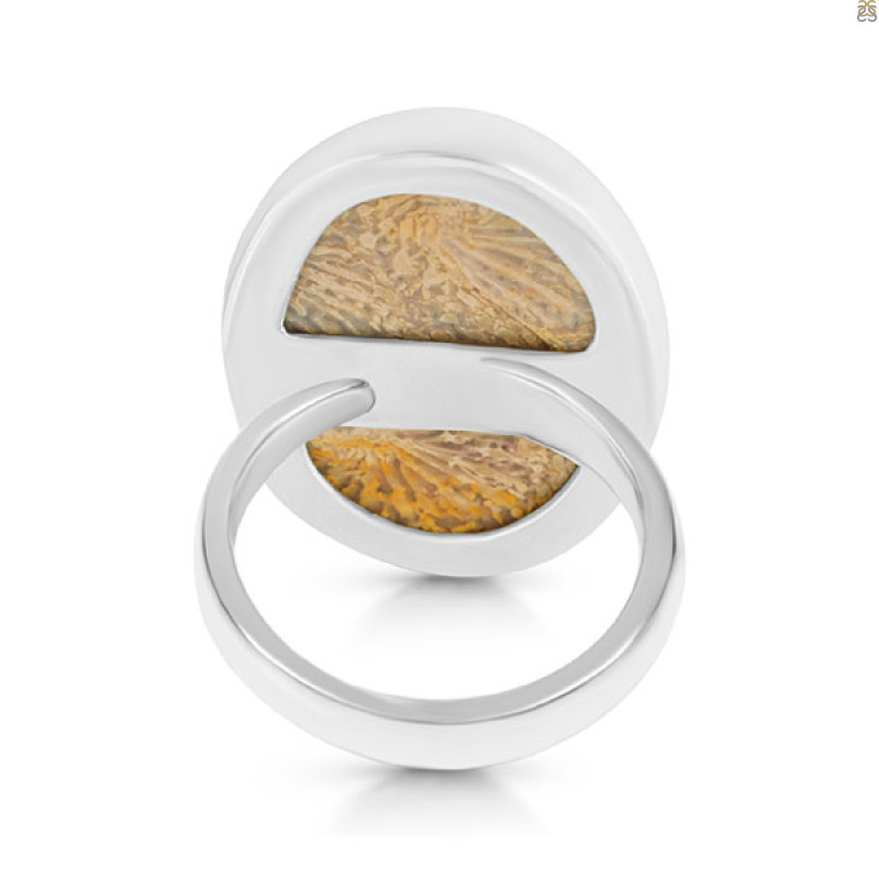 Fossilized Coral Adjustable Ring-ADJ-R FSC-2-56