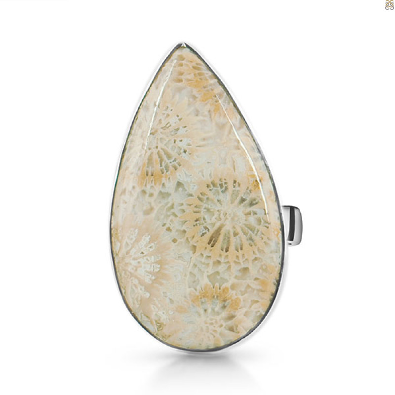 Fossilized Coral Adjustable Ring-ADJ-R FSC-2-63