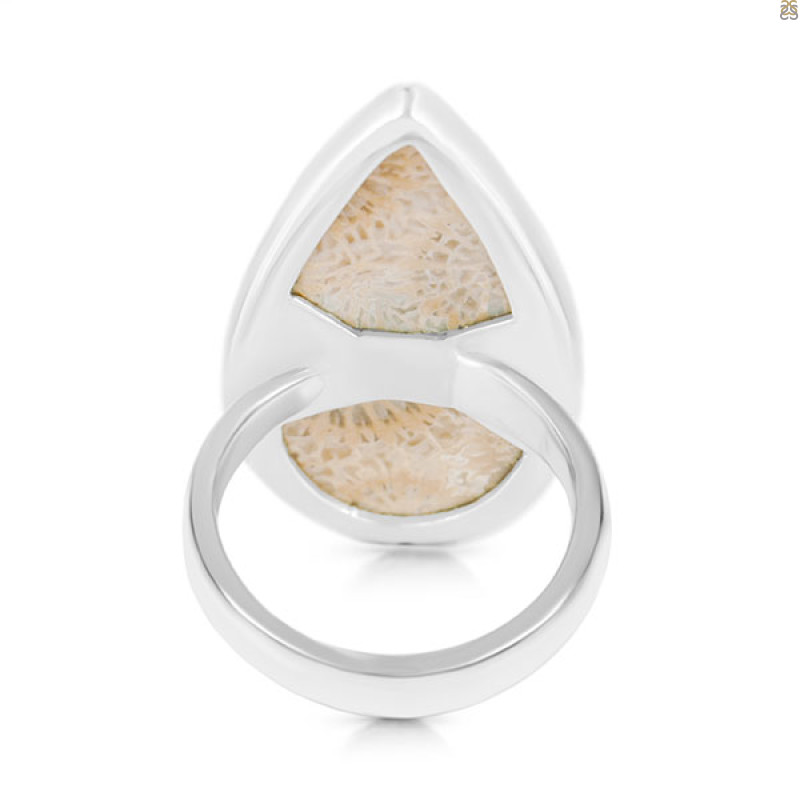 Fossilized Coral Adjustable Ring-ADJ-R FSC-2-63
