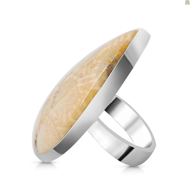 Fossilized Coral Adjustable Ring-ADJ-R FSC-2-69
