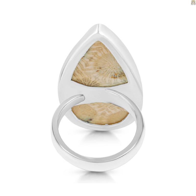Fossilized Coral Adjustable Ring-ADJ-R FSC-2-69