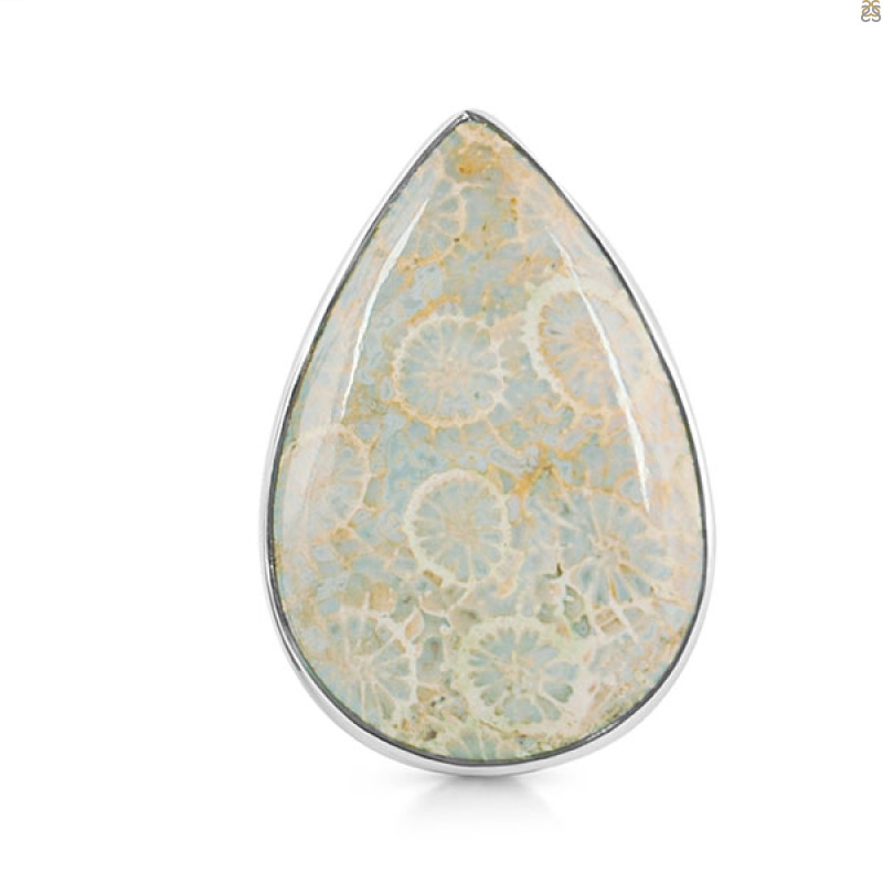 Fossilized Coral Adjustable Ring-ADJ-R FSC-2-72