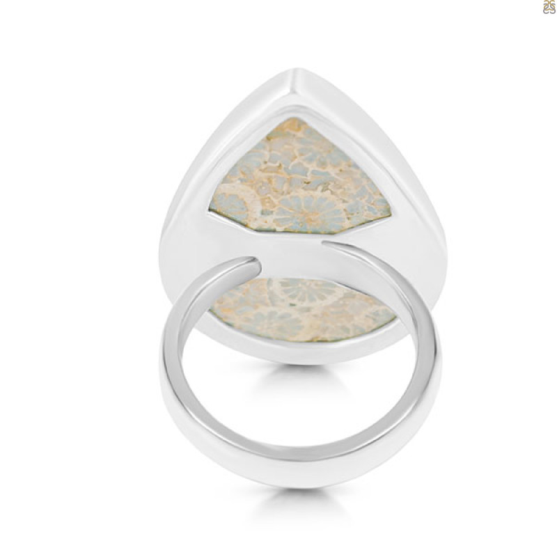 Fossilized Coral Adjustable Ring-ADJ-R FSC-2-72