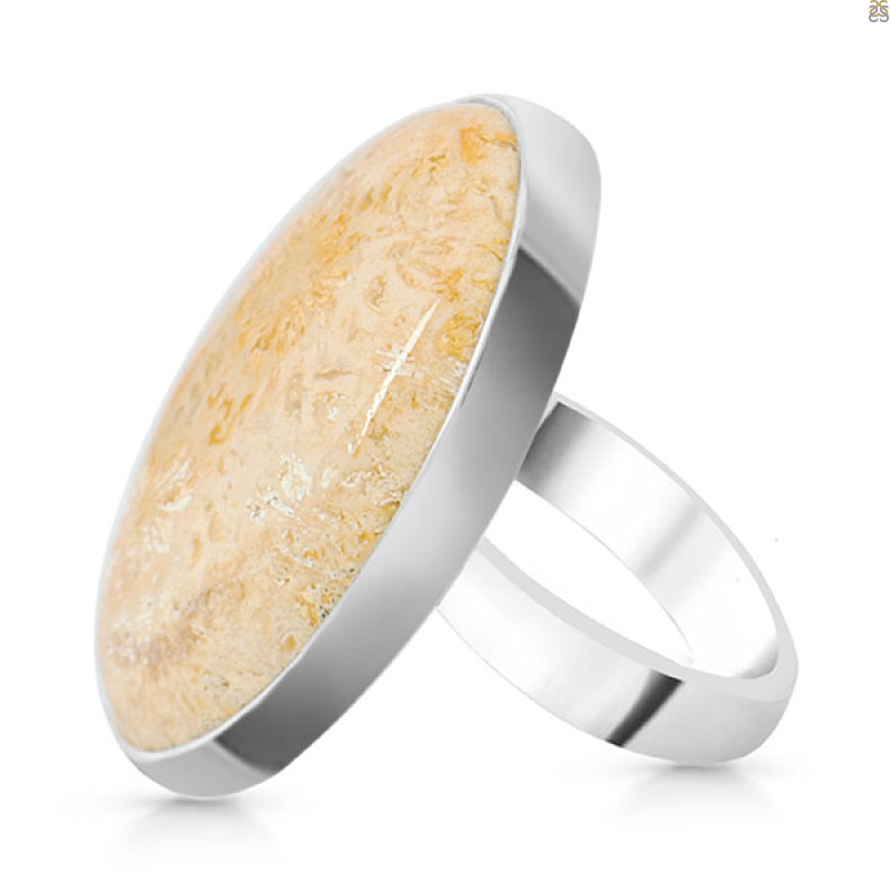 Fossilized Coral Adjustable Ring-ADJ-R FSC-2-77