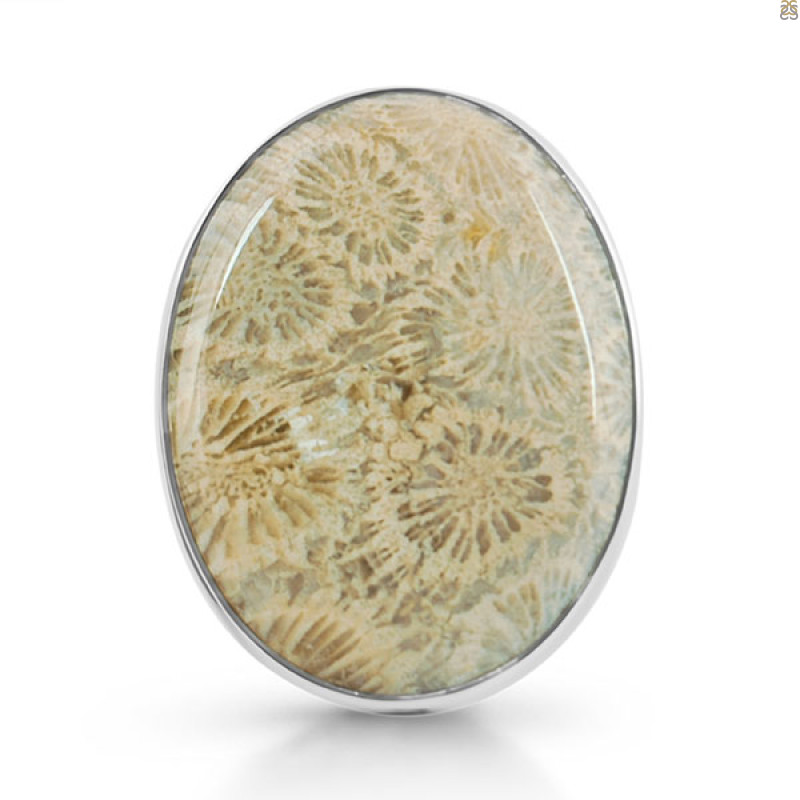 Fossilized Coral Adjustable Ring-ADJ-R FSC-2-79