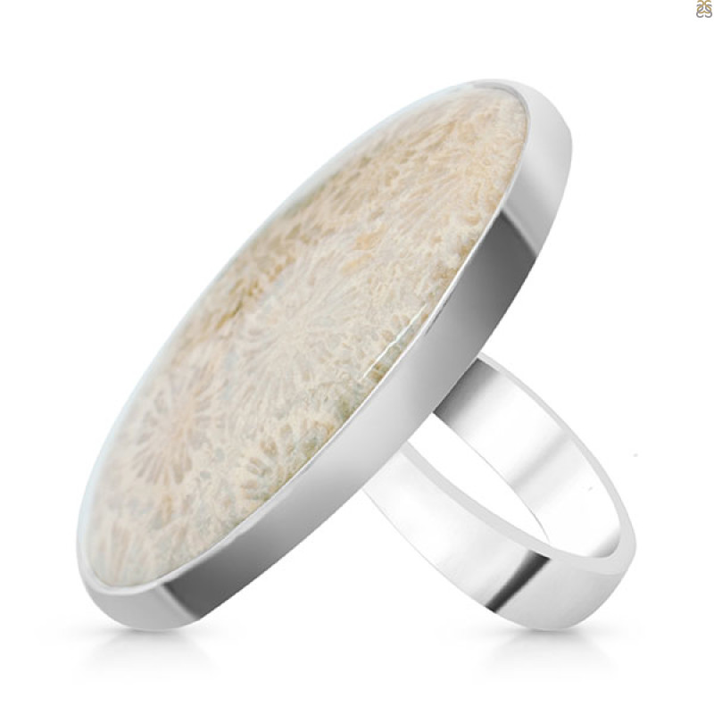 Fossilized Coral Adjustable Ring-ADJ-R FSC-2-79
