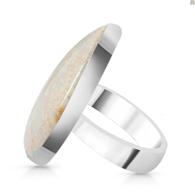 Fossilized Coral Adjustable Ring-ADJ-R FSC-2-80
