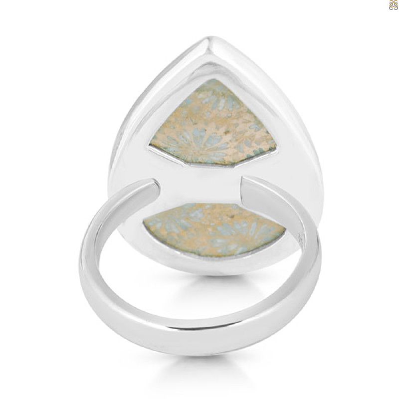 Fossilized Coral Adjustable Ring-ADJ-R FSC-2-80