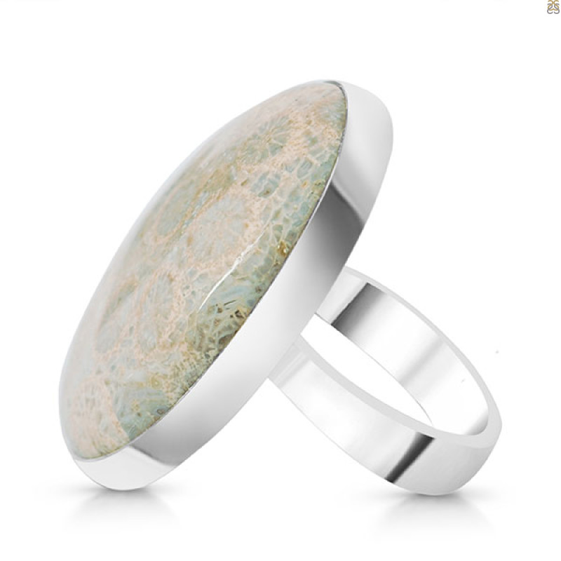 Fossilized Coral Adjustable Ring-ADJ-R FSC-2-81