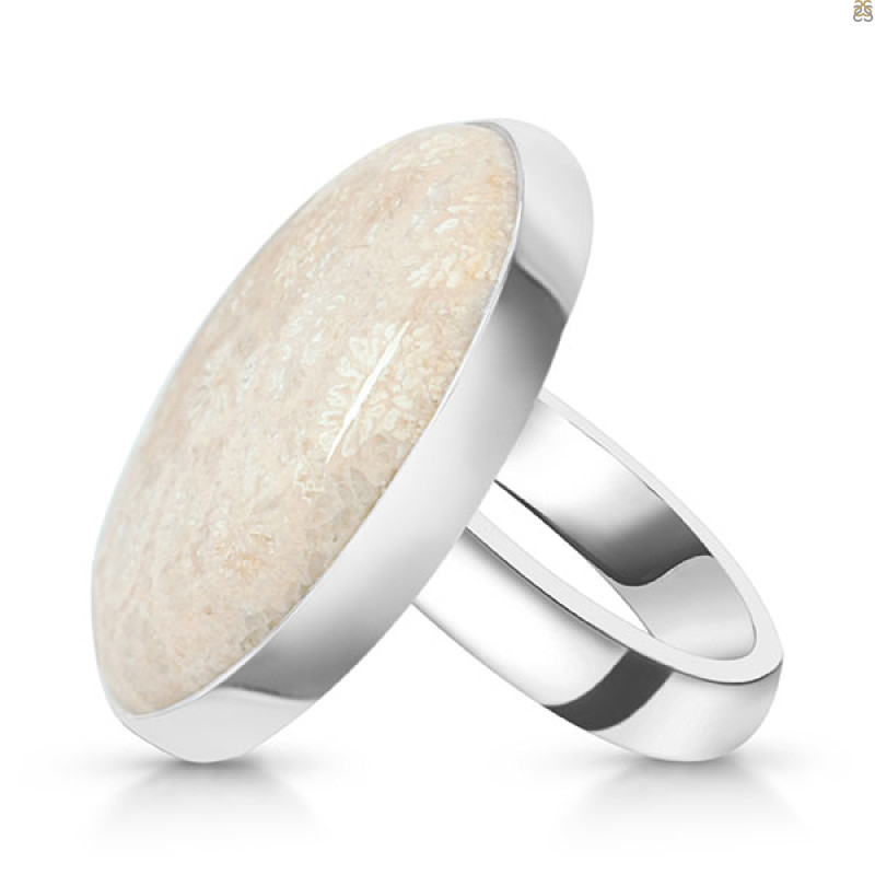 Fossilized Coral Adjustable Ring-ADJ-R FSC-2-86