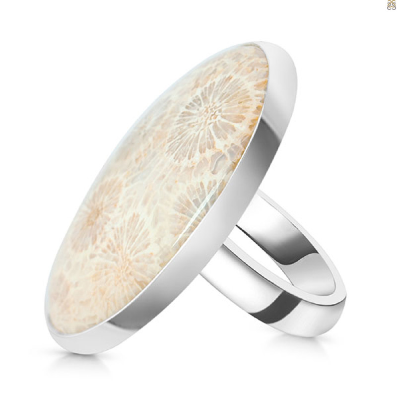 Fossilized Coral Adjustable Ring-ADJ-R FSC-2-90