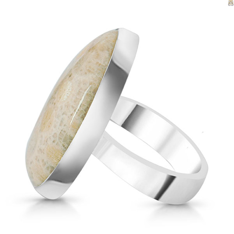 Fossilized Coral Adjustable Ring-ADJ-R FSC-2-92