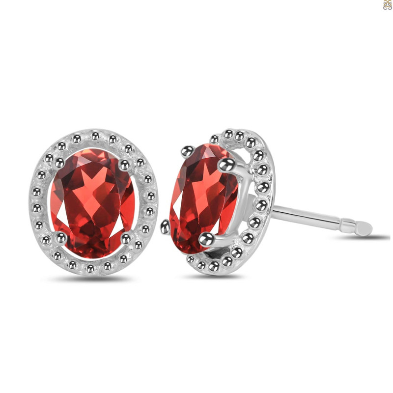 Garnet Stud Earring GAR-RDE-34.