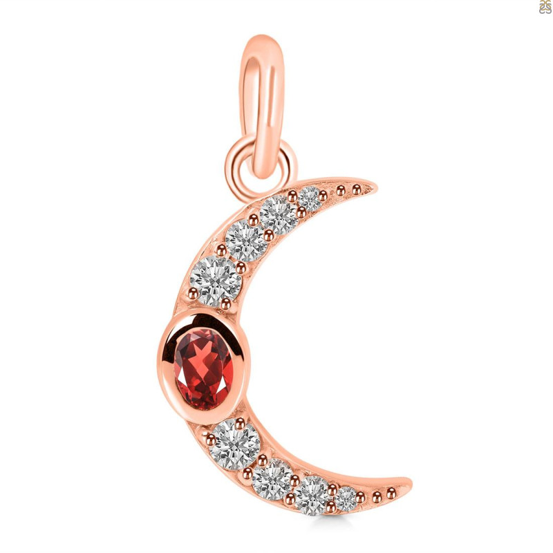 Garnet & White Topaz Pendant GAR-RDP-691.