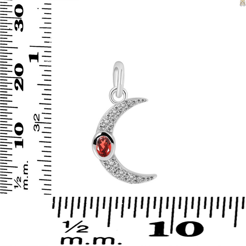 Garnet & White Topaz Pendant GAR-RDP-691.