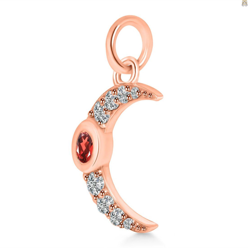 Garnet & White Topaz Pendant GAR-RDP-691.