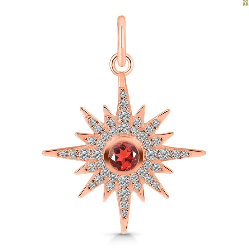 Garnet & White Topaz Pendant GAR-RDP-693.