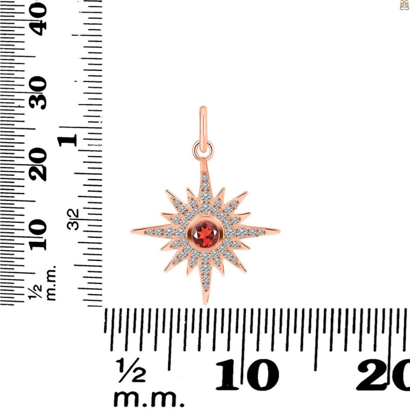 Garnet & White Topaz Pendant GAR-RDP-693.