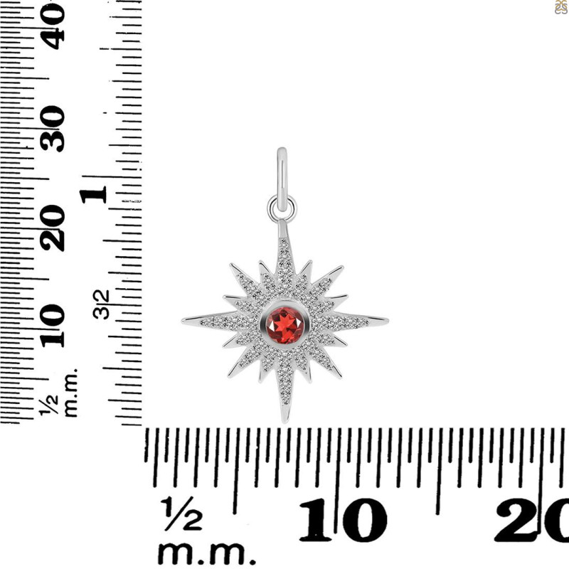 Garnet & White Topaz Pendant GAR-RDP-693.