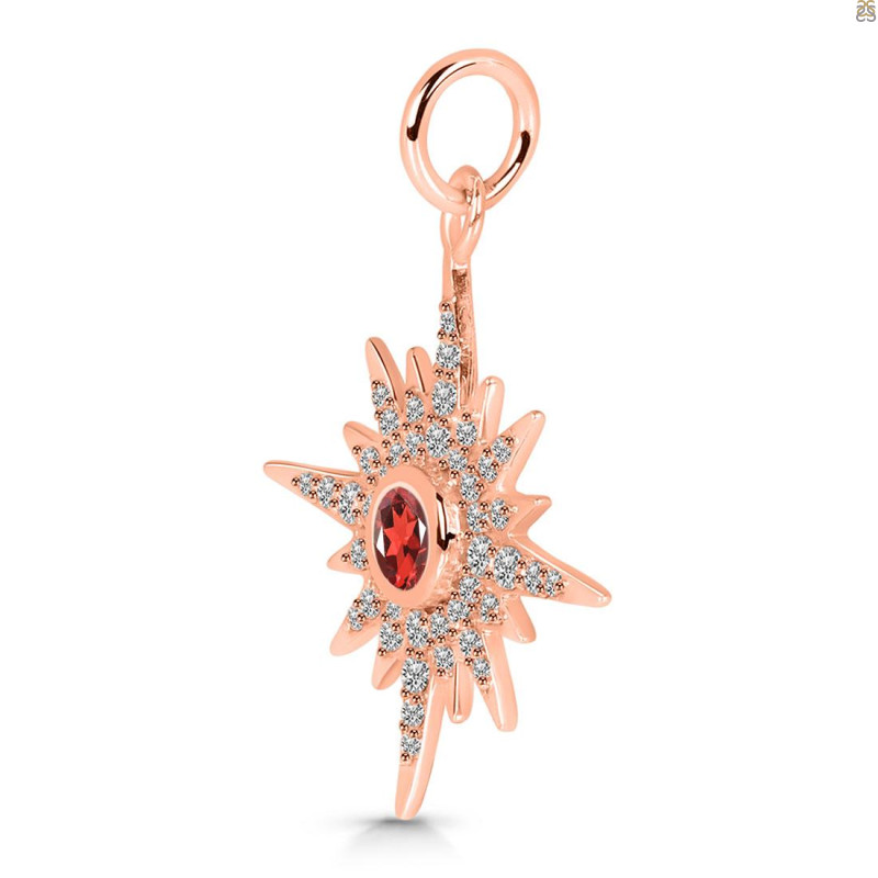 Garnet & White Topaz Pendant GAR-RDP-693.