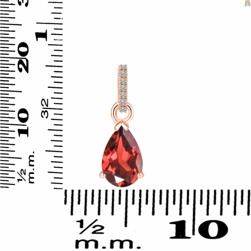 Garnet & White Topaz Pendant GAR-RDP-757-CZ.