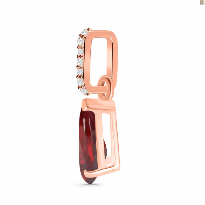 Garnet & White Topaz Pendant GAR-RDP-757-CZ.