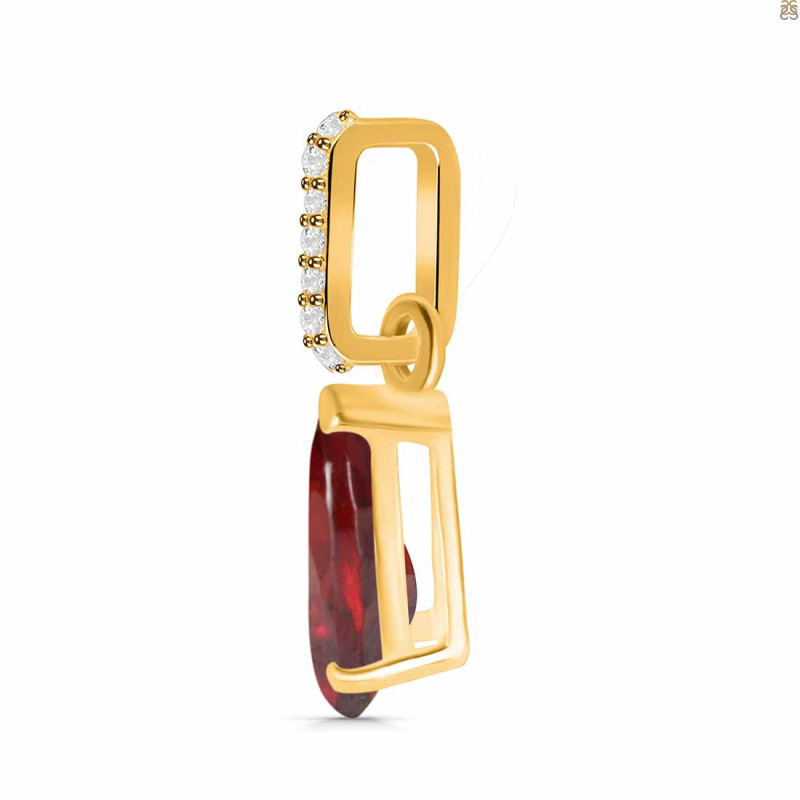 Garnet & White Topaz Pendant GAR-RDP-757-CZ.