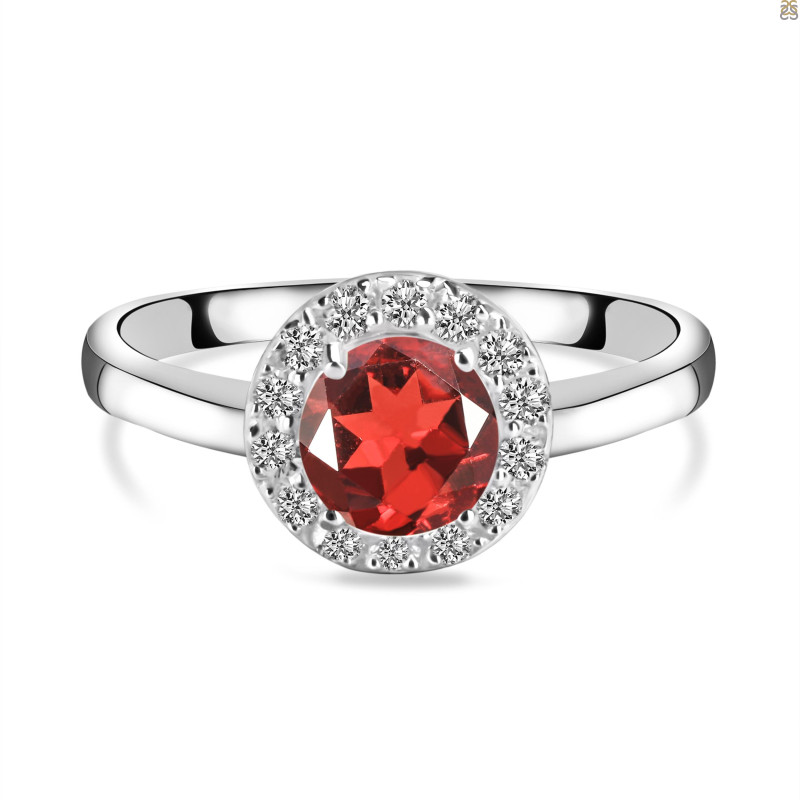 Garnet & White Topaz Ring GAR-RDR-1768.