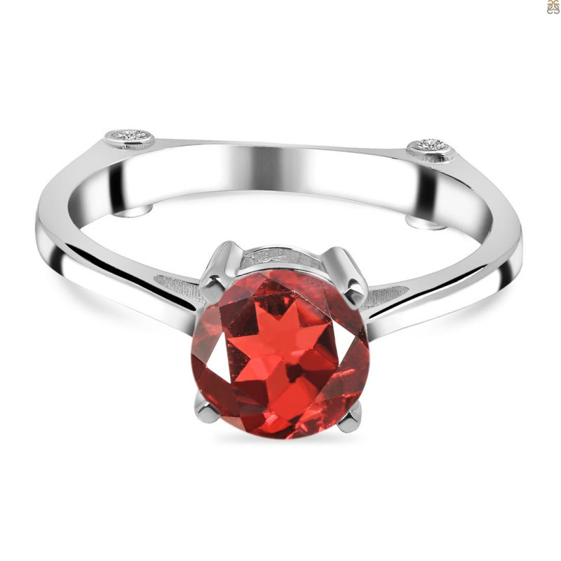 Garnet & White Topaz Ring GAR-RDR-1786.