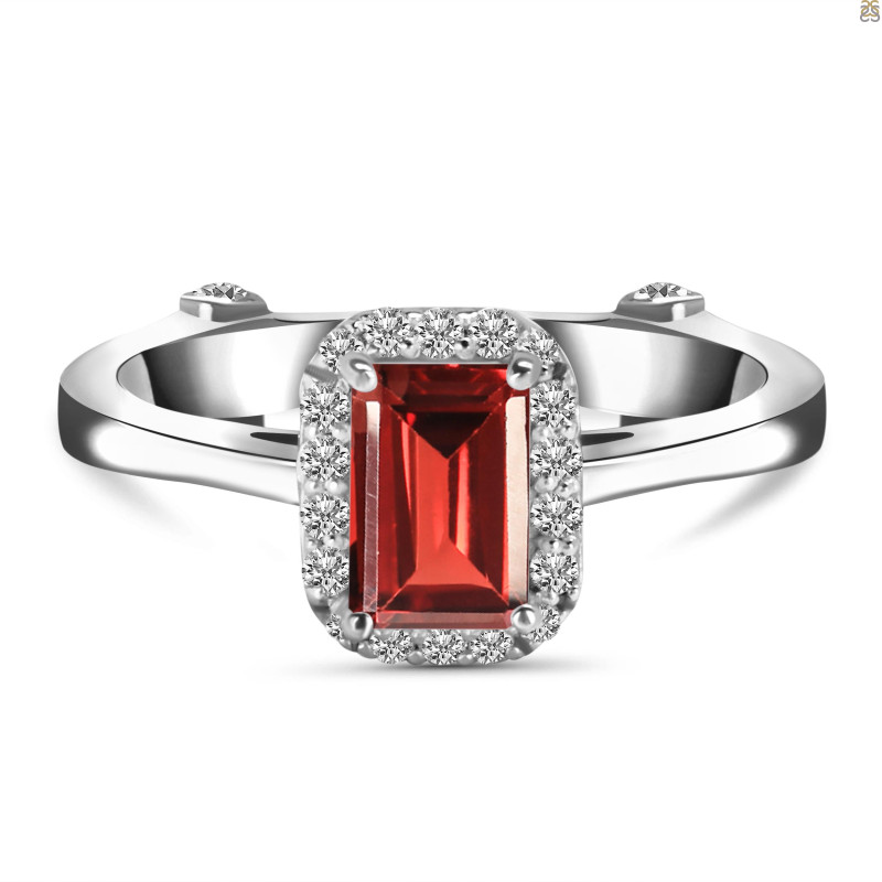 Garnet & White Topaz Ring GAR-RDR-1787.