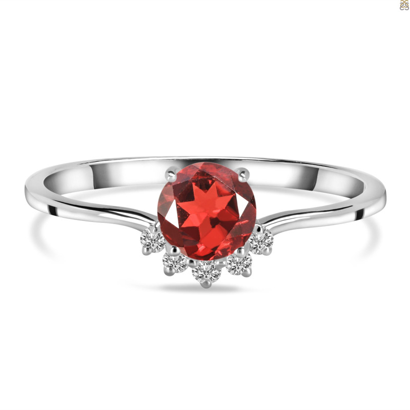 Garnet & White Topaz Ring GAR-RDR-1942.