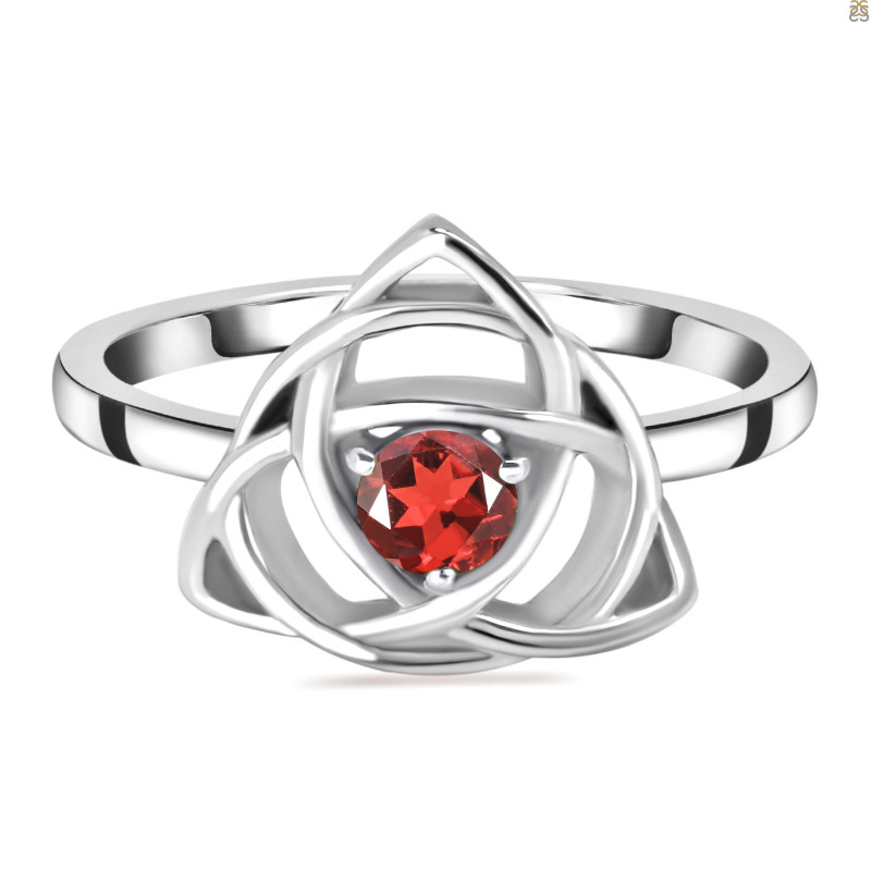 Garnet Triquetra Ring GAR-RDR-2142.