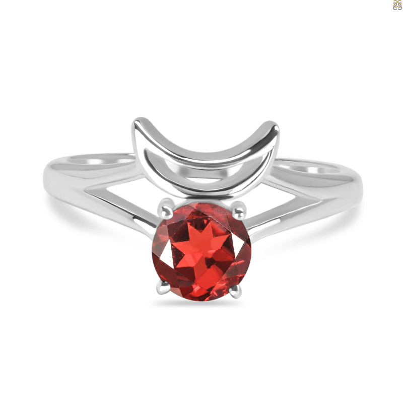 Garnet Crescent Moon Ring GAR-RDR-2151.