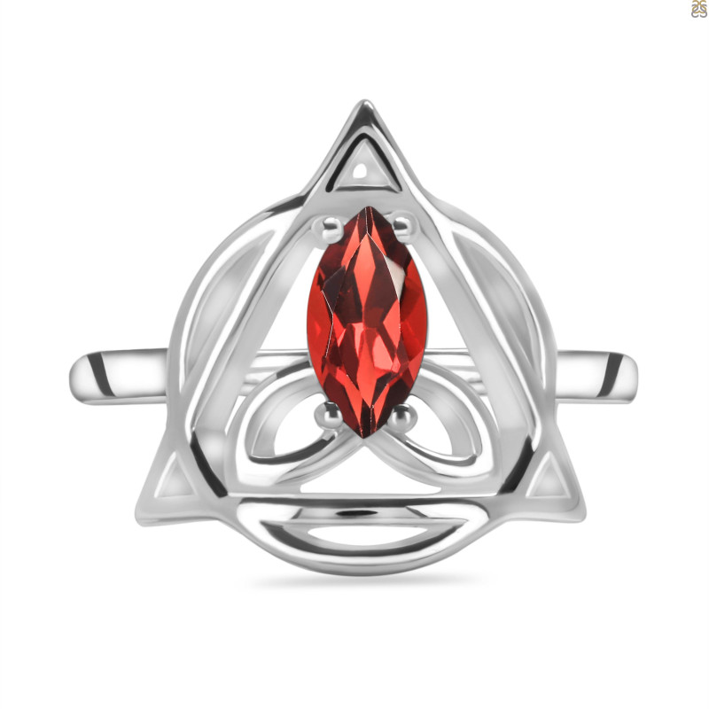 Garnet Triquetra Ring GAR-RDR-2166.