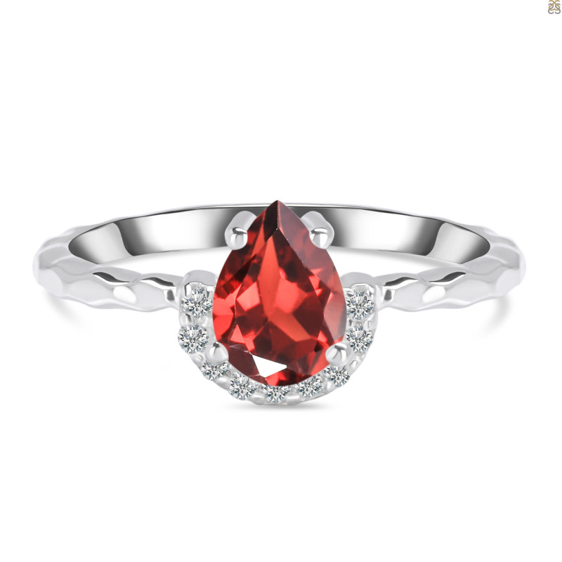 Garnet & White Topaz Ring GAR-RDR-2192.