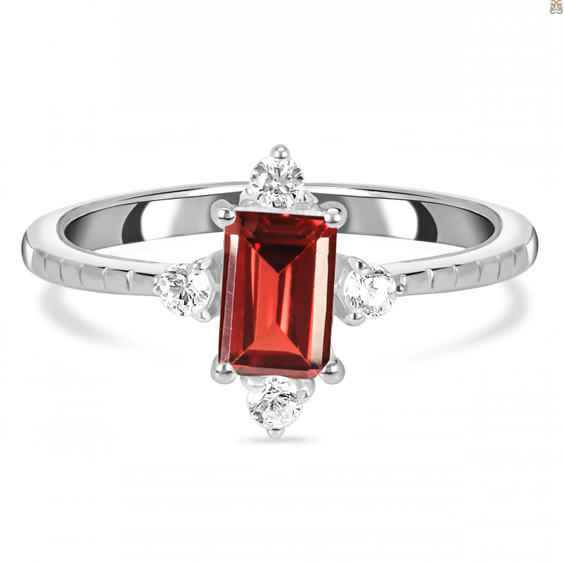 Garnet & White Topaz Ring GAR-RDR-2210.
