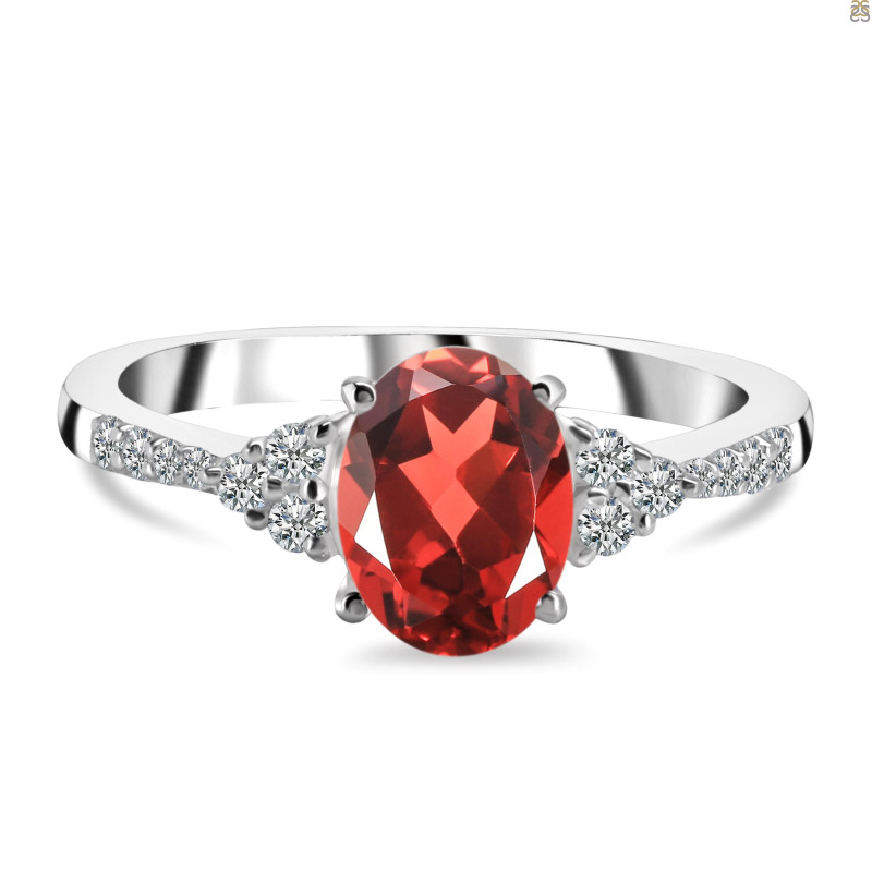 Garnet & White Topaz Ring GAR-RDR-2219.