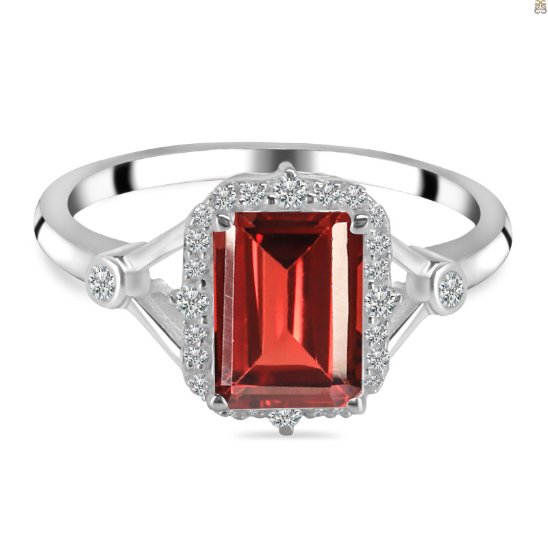 Garnet & White Topaz Ring GAR-RDR-2252.